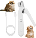 2-in-1 Dog Nail Grinder & Nail Clippers Upgraded, Professional Electric Rechargeable Pet Nail Trimmer Painless Claw Grooming, Smoothing, Silent and Fast - for Small, Medium, Large Dogs & Cats