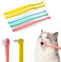 Small Dog & Cat Toothbrush Micro Head, Cat Dental Care, Pets Toothbrush, Oral Hygiene, Easy to Handle, Deep Clean, Soft Bristles, Multi-Angle, Round&Pointed Toothbrush, 5 PCS