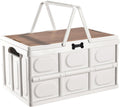 Collapsible Dog Toy Basket with Handles, Portable Dog Stuff Organizer, Outdoor Storage Box with Table Function, Ideal for Car Trunk, RV Trip, Picnic