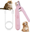 2-in-1 Dog Nail Grinder & Nail Clippers Upgraded, Professional Electric Rechargeable Pet Nail Trimmer Painless Claw Grooming, Smoothing, Silent and Fast - for Small, Medium, Large Dogs & Cats