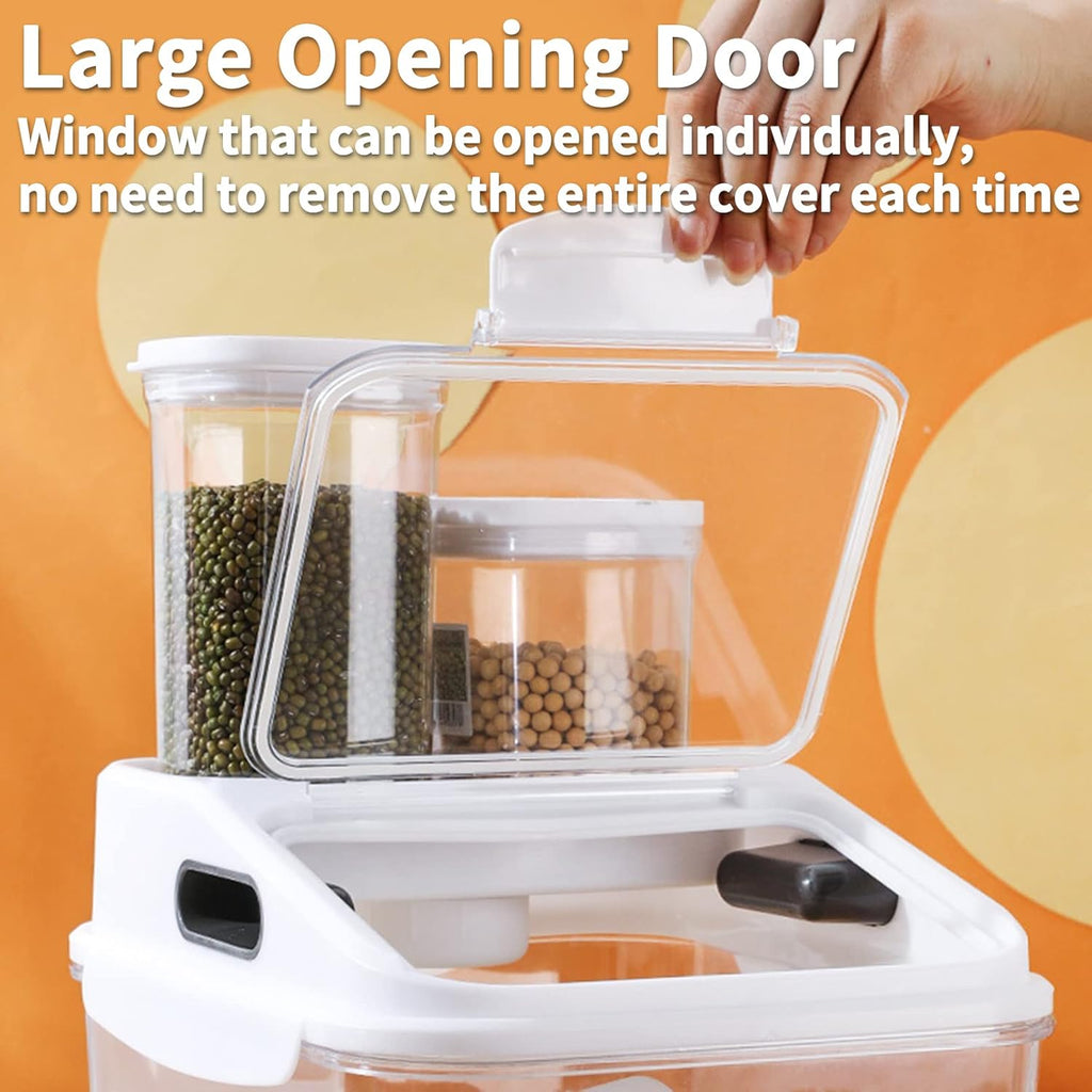 5.5LB Dog Food Storage Container, Airtight Pet Treat Bin Translucent Dry Food Grain Storage Barrels Sealed Bucket Moisture-Proof Plastic Cat Puppy Food Bin with Seal Locking Lid Keep Fresh