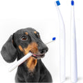 Small Dog Toothbrush, Cat & Puppy Tooth Brushing Kit, Ultra Soft & Mini 15° Curved Head Teeth Brush for Kitten & Tiny Pet, Doggy Toothbrushes Deep Dental Clean, Soft Bristles, 2 PCS - White