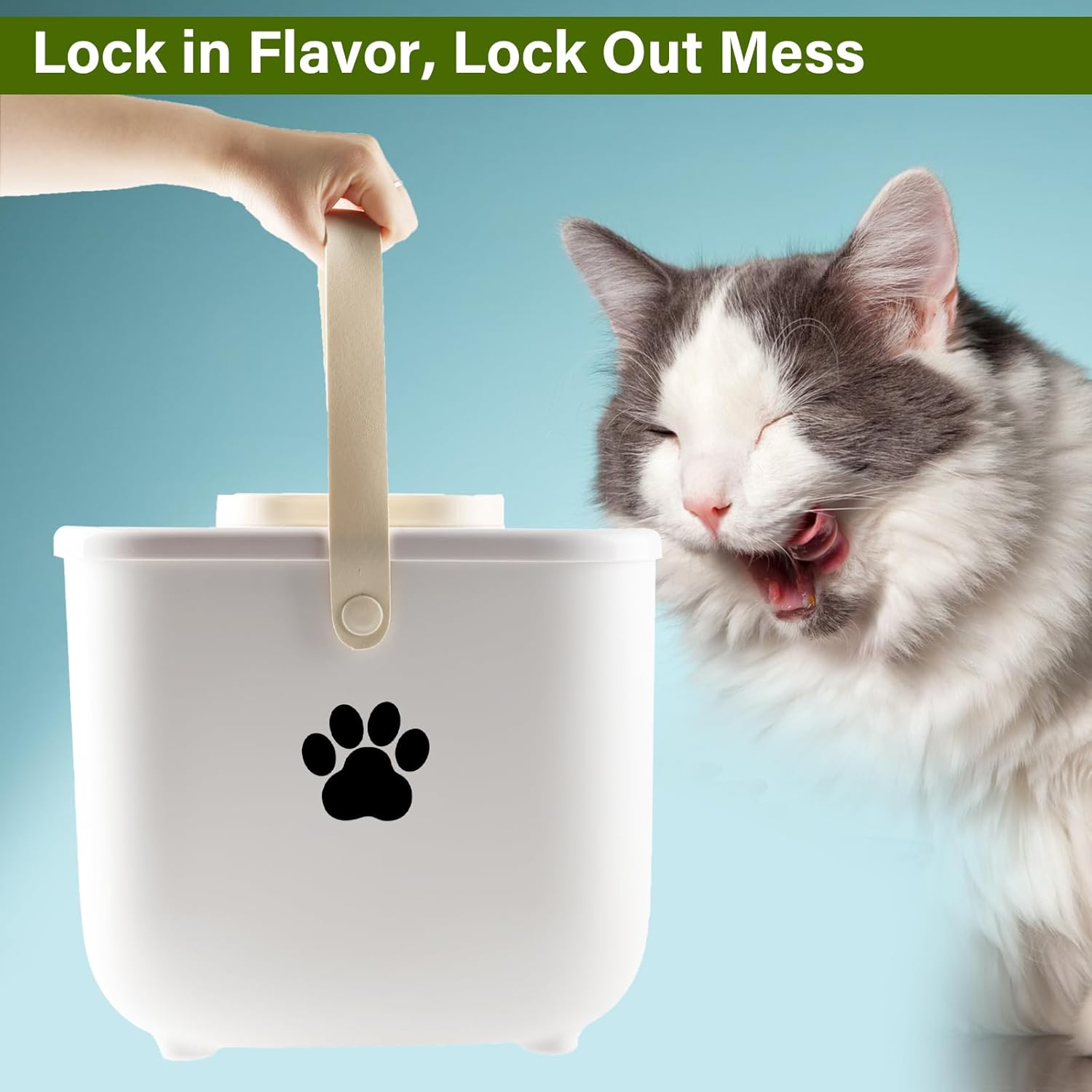 Pet Food Storage Container 10lb/20cup | Airtight Dog Cat Dry Food Bin with Scoop/Handle|ideal for Pet Kibble|-BPA Free/Moisture-Proof