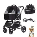 Pet Stroller, Foldable Lightweight for Small to Medium Dogs – Breathable Mesh, Portable Pet Buggy, Removable Carrier, 360° Wheels, Aluminum Frame, 44 lbs Capacity