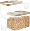 2 Pack Airtight Dog Food Storage Container, 10Lbs Clear Pet Dog Food Storage Bin with Measuring Scoops for Rice Grain Pet Dog Cat Bird Dog Treat Storage Food Fresh