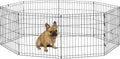 Dog Exercise Pen & Playpen, 24" W x 24" H, No Door, Black